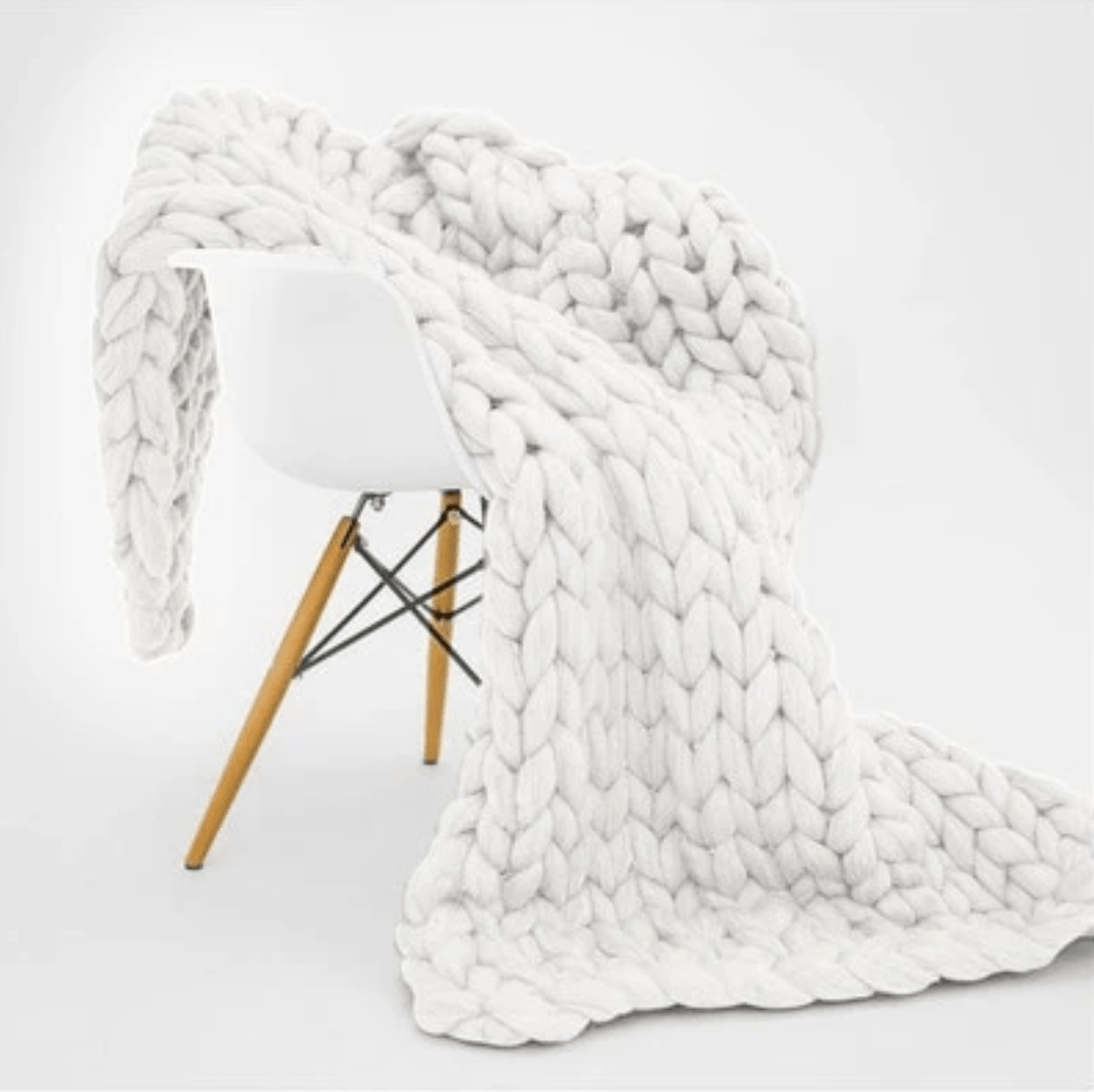 Plaid Grosse Maille Blanc | Univers Plaid