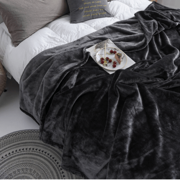 Plaid Polaire Luxueux Gris Foncé | Univers Plaid
