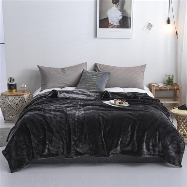 Plaid Polaire Luxueux Gris Foncé | Univers Plaid