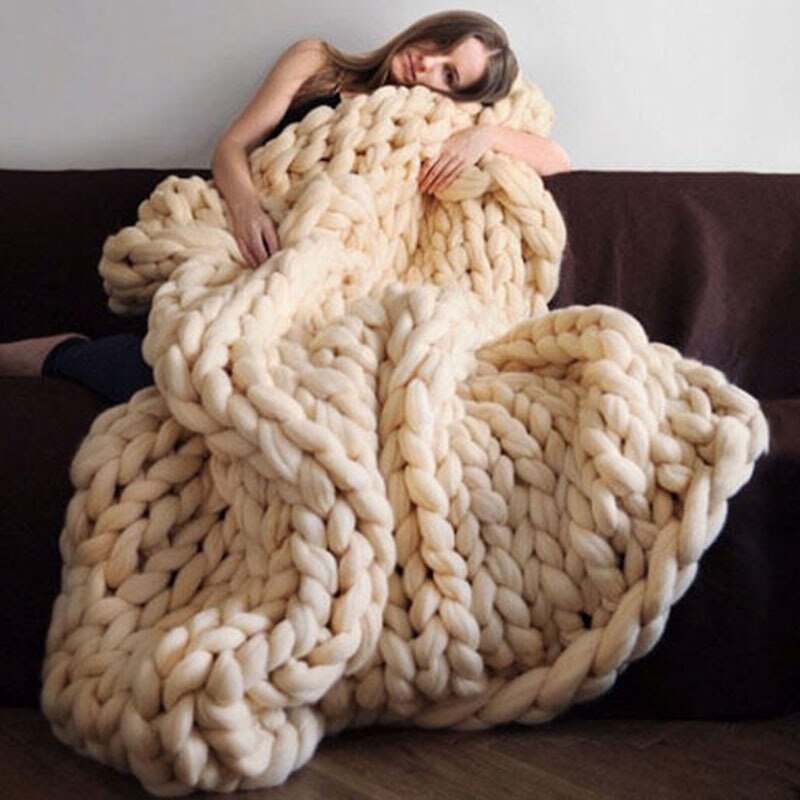 Plaid Grosse Maille Beige Poudré | Univers Plaid