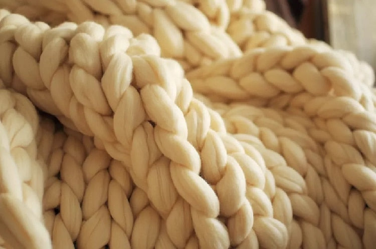 Plaid Grosse Maille Beige Poudré | Univers Plaid